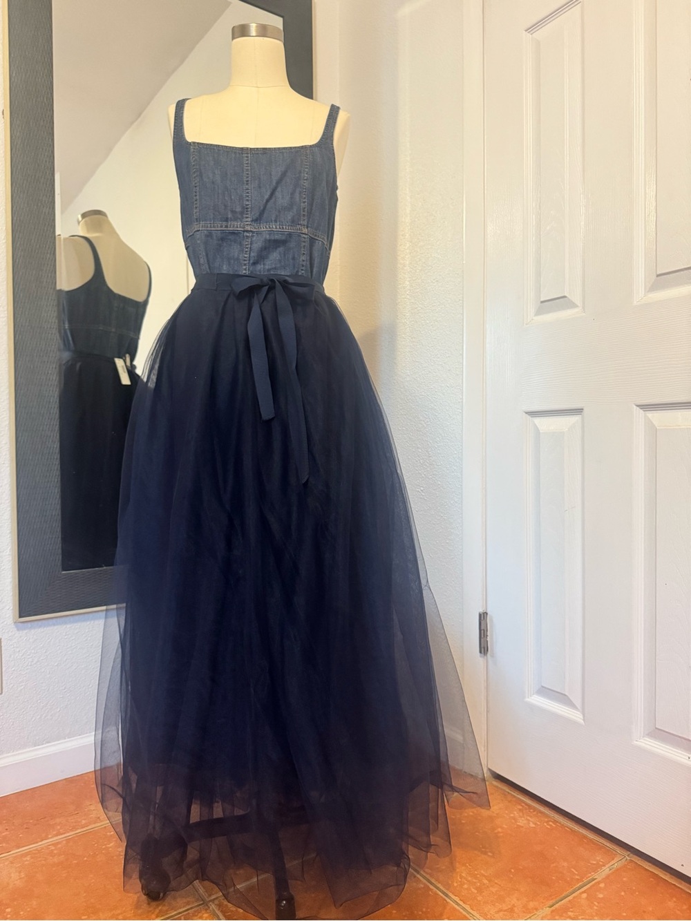 J. Crew Navy Tulle Maxi Skirt